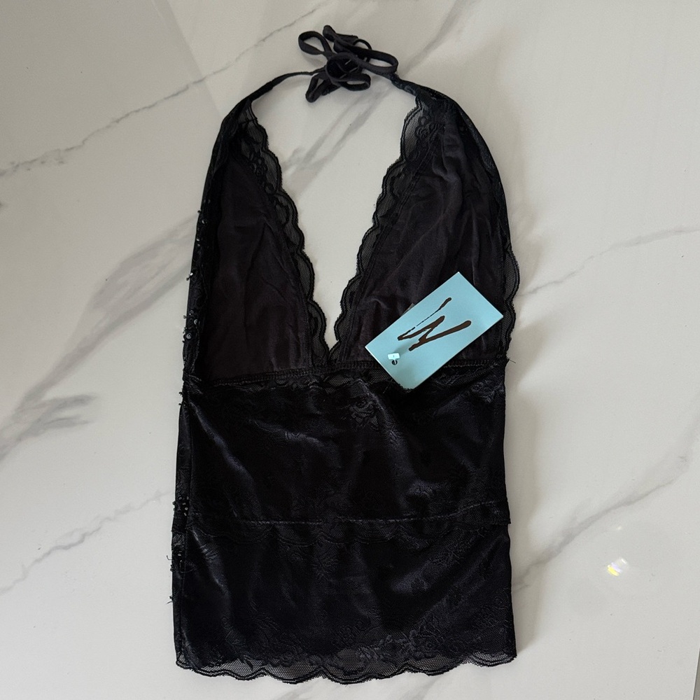 Marciano Black Halter Lace Chemise